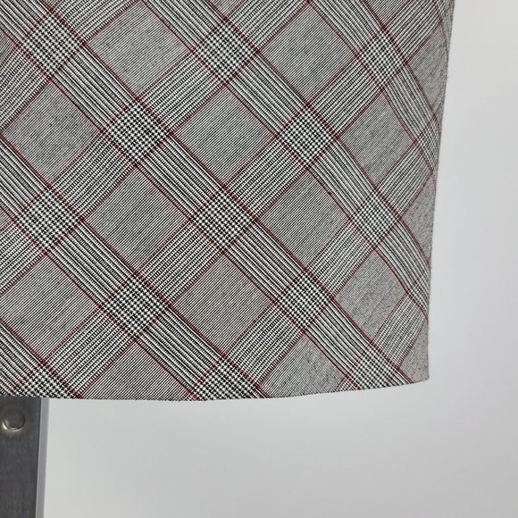 Chado Grey & Red Plaid Belted Midi Skirt Size S - Picture 9 of 12